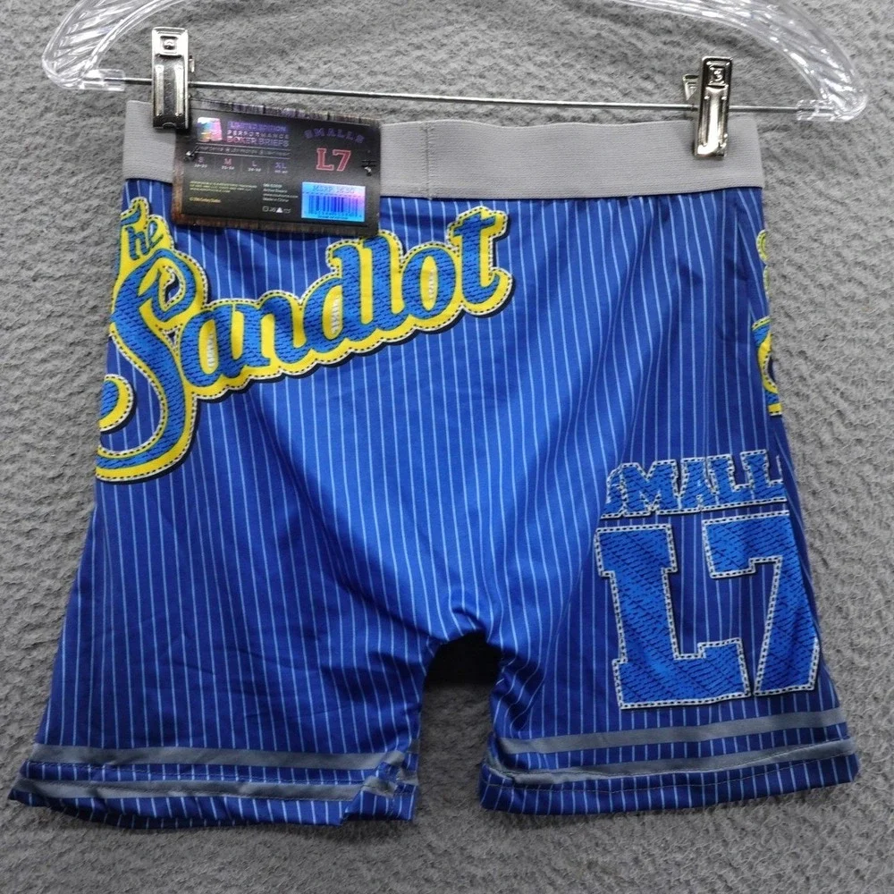 Aeropostale x The Sandlot Mens‎ Small Performance Boxer Briefs Blue Pinstripe L7